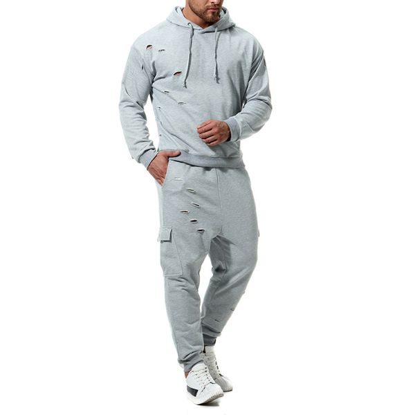 2021 autumn hip-hop men hallways hole sweatpants with casual hoodie matching two parts personality training male aiwn, Gray
2021 autumn hip-hop men hallways hole sweatpants with casual hoodie matching two parts personality training male aiwn, Gray