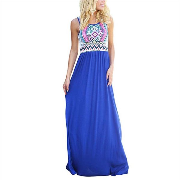 dress women blue print stitching sleeveless straight o neck mid calf casual dignified noble long dress summer drop shipping, Black;gray
dress women blue print stitching sleeveless straight o neck mid calf casual dignified noble long dress summer drop shipping, Black;gray