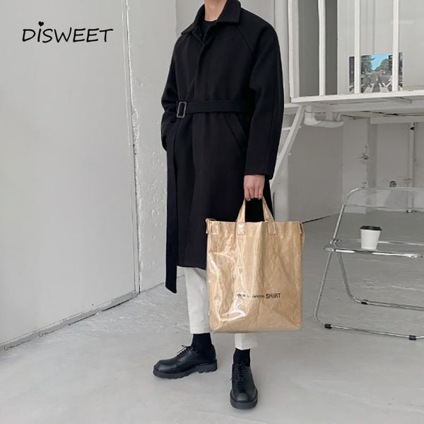 solid thickening woolen coat male korean long loose single-breasted woolen coat men's simple slim warm belt jacket boy 20211, Black
solid thickening woolen coat male korean long loose single-breasted woolen coat men's simple slim warm belt jacket boy 20211, Black
