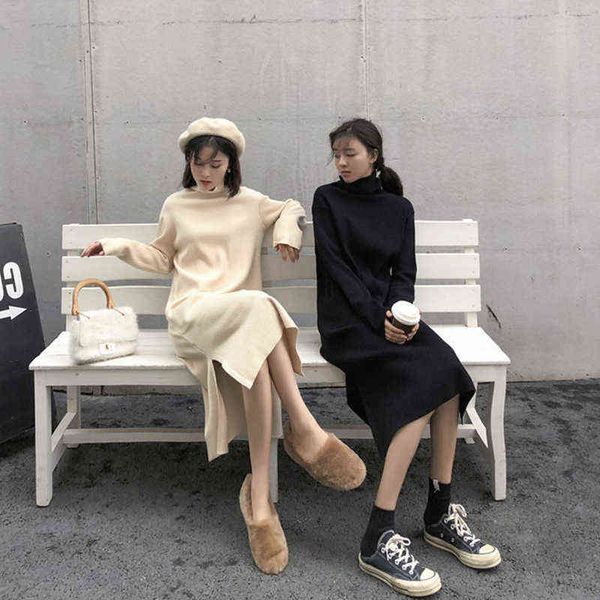 casual dresses 2 piec of autumn and winter lazy sweater women's dresses loose korean high neck knitted versatile bottoming shirt, Black;gray
casual dresses 2 piec of autumn and winter lazy sweater women's dresses loose korean high neck knitted versatile bottoming shirt, Black;gray