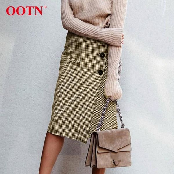ootn khaki plaid women skirt high waist asymmetry button wrap long skirts 2020 autumn winter ladies slim vintage midi skirt1, Black
ootn khaki plaid women skirt high waist asymmetry button wrap long skirts 2020 autumn winter ladies slim vintage midi skirt1, Black