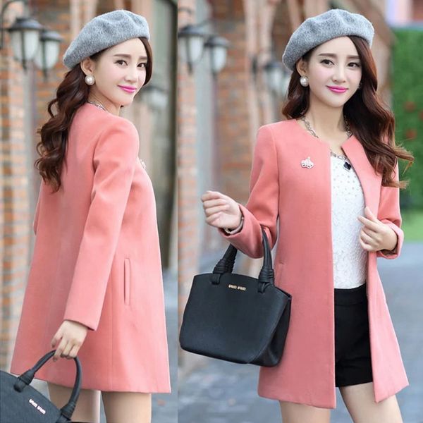spring, autumn and winter women's new round neck slim thin woolen coat in the long paragraph solid color windbreaker tb181015, Black
spring, autumn and winter women's new round neck slim thin woolen coat in the long paragraph solid color windbreaker tb181015, Black