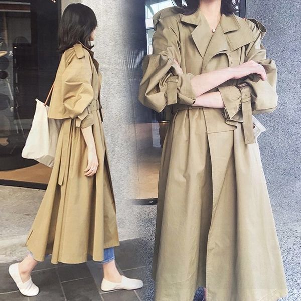 2021 new female fashion loose women's blouse long coat ladies nice solid trench nigy, Tan;black
2021 new female fashion loose women's blouse long coat ladies nice solid trench nigy, Tan;black