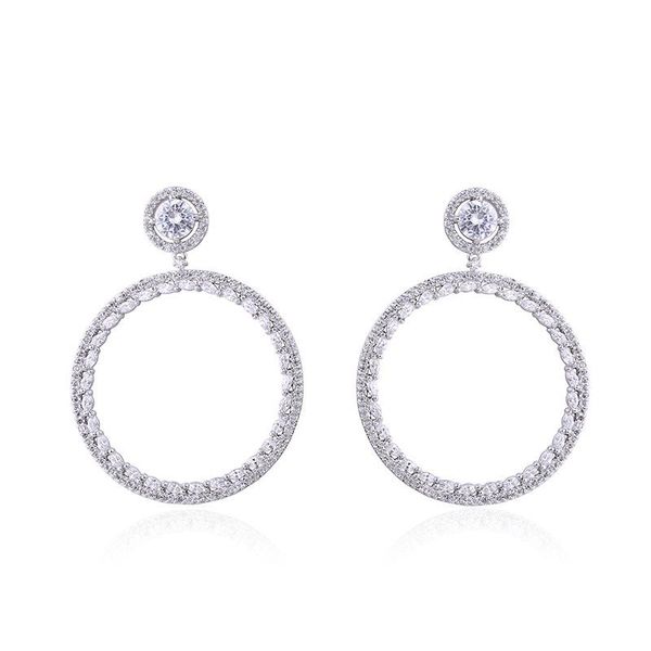 hoop & huggie korean version of large circle earrings micro-inlaid zircon round exaggerated sparkling banquet earring, Golden;silver
hoop & huggie korean version of large circle earrings micro-inlaid zircon round exaggerated sparkling banquet earring, Golden;silver