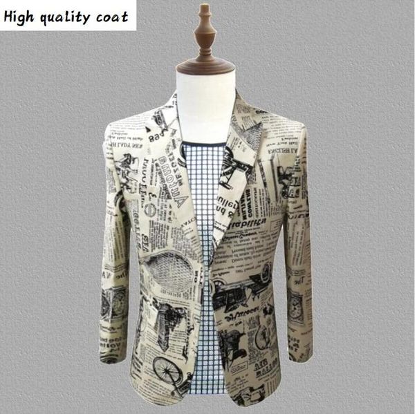 personalized new newspaper printing jackets costumes men wedding presenter dresses mens korean nightclubs bars dj suits s-5xl, White;black
personalized new newspaper printing jackets costumes men wedding presenter dresses mens korean nightclubs bars dj suits s-5xl, White;black