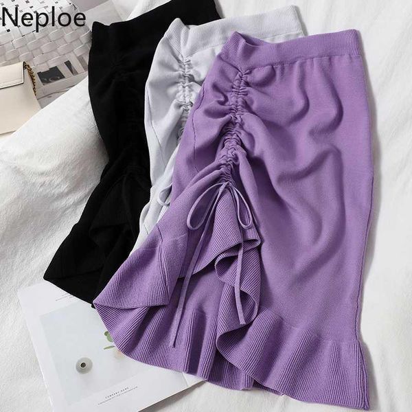 neploe knitted women skirt korean drawstring pleated ruffle mermaid skirts 2020 autumn winter high waist sweater faldas 4d8001, Black
neploe knitted women skirt korean drawstring pleated ruffle mermaid skirts 2020 autumn winter high waist sweater faldas 4d8001, Black