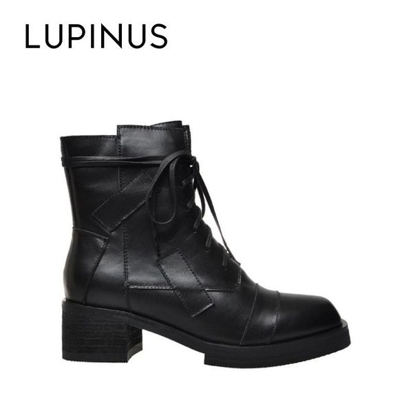 lupinus 2020 new winter design ankle boots for women fashion retro leather women casual short boots, Black
lupinus 2020 new winter design ankle boots for women fashion retro leather women casual short boots, Black