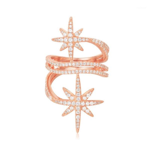 sljely luxury 925 sterling silver rose gold pink color fine star finger rings zirconia stones women fine brand jewelry1, Golden;silver
sljely luxury 925 sterling silver rose gold pink color fine star finger rings zirconia stones women fine brand jewelry1, Golden;silver