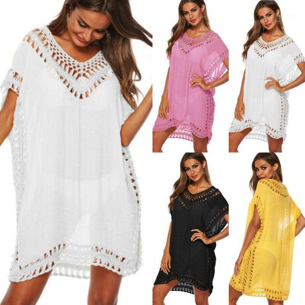 women's swimwear 2021 women beach dress cover up kaftan sarong summer wear ladies bathing suit1, White;black
women's swimwear 2021 women beach dress cover up kaftan sarong summer wear ladies bathing suit1, White;black