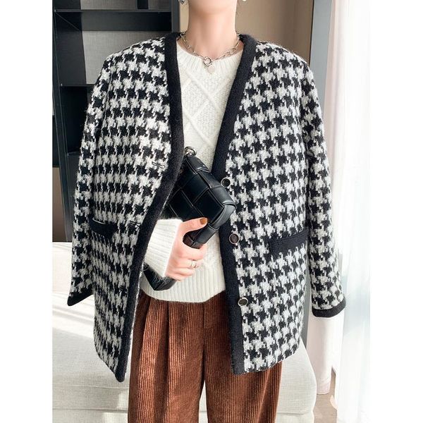 2021 new style thousand bird case coat women autumn winter korean version versatile loose cardigan leisure retro cotton small f, Black;brown
2021 new style thousand bird case coat women autumn winter korean version versatile loose cardigan leisure retro cotton small f, Black;brown