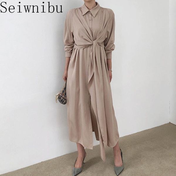 korean fashion new black brown high waist autumn elegant 2021 turn-down collar pleated slimming dress for women, Black;gray
korean fashion new black brown high waist autumn elegant 2021 turn-down collar pleated slimming dress for women, Black;gray