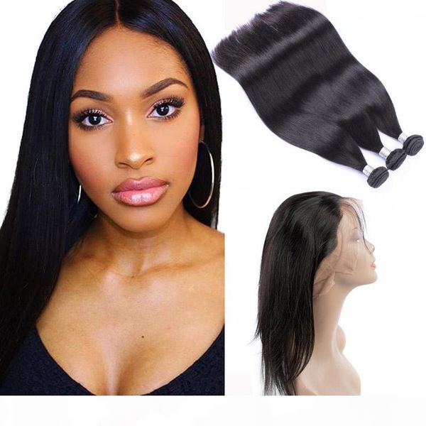 raw indian virgin hair extensions straight human hair 3 bundles with 360 lace frontal 4 pieces one set hair products bundles with frontal, Black;brown
raw indian virgin hair extensions straight human hair 3 bundles with 360 lace frontal 4 pieces one set hair products bundles with frontal, Black;brown