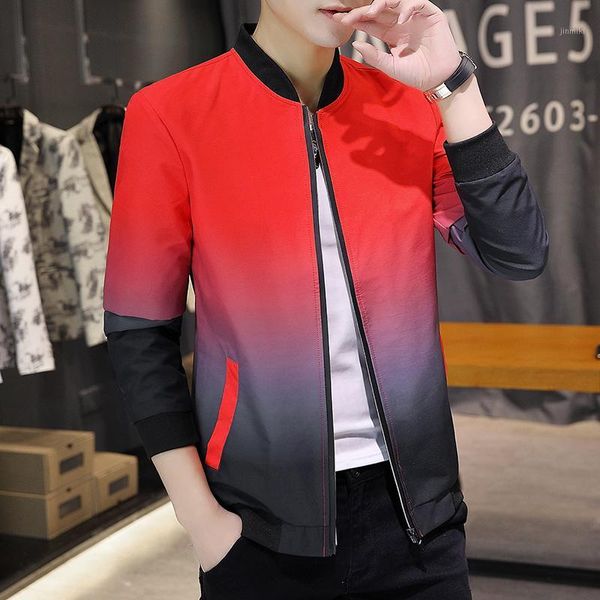 gradient color jacket coat men patchwork baseball collar thin outerwear windbreake korean fashion slim fit bomber jackets male1, Black;brown
gradient color jacket coat men patchwork baseball collar thin outerwear windbreake korean fashion slim fit bomber jackets male1, Black;brown