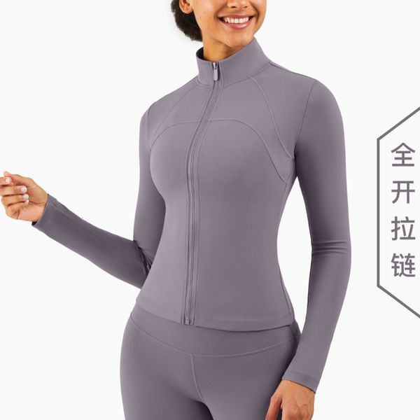 open fitness 2020 zipper new full slim small high collar nude chest yoga suit long sleeve, Gray
open fitness 2020 zipper new full slim small high collar nude chest yoga suit long sleeve, Gray