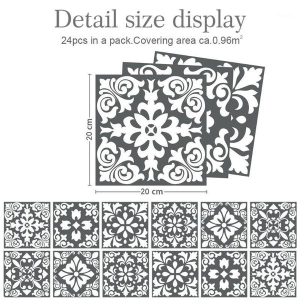 24 pcs dark grey spanish renaissance tiles wall stickers decals decor wallstickers non-toxic
24 pcs dark grey spanish renaissance tiles wall stickers decals decor wallstickers non-toxic