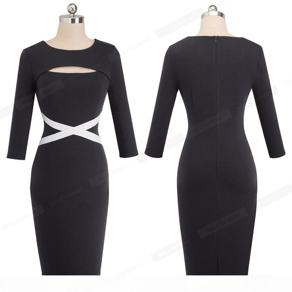 women cut out business pencil dress casual patchwork work office lady dress elegant sheath bodycon hb490, Black;gray
women cut out business pencil dress casual patchwork work office lady dress elegant sheath bodycon hb490, Black;gray