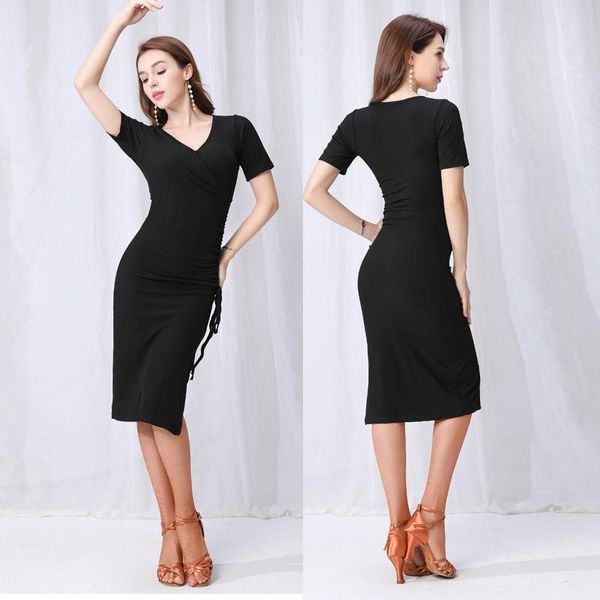stage wear women latin dance dress short sleeve competition dresses cha rumba samba practice clothing sl1897, Black;red
stage wear women latin dance dress short sleeve competition dresses cha rumba samba practice clothing sl1897, Black;red