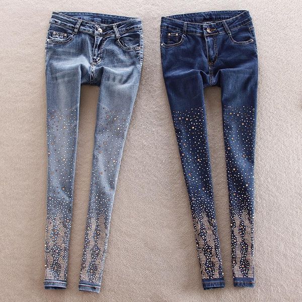 cotton women rhinestone high waist denim pants feet pencil pants plus size pencil long dark blue jeans with rhinestone1
cotton women rhinestone high waist denim pants feet pencil pants plus size pencil long dark blue jeans with rhinestone1