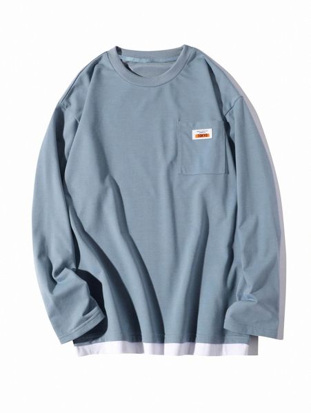 men pocket letter patched combo tee b92b#, White;black
men pocket letter patched combo tee b92b#, White;black