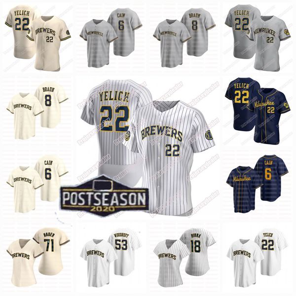2020 postseason christian yelich milwaukee 50th josh hader woodruff lorenzo cain ryan braun brent suter orlando arcia keston hiura jersey, Blue;black
2020 postseason christian yelich milwaukee 50th josh hader woodruff lorenzo cain ryan braun brent suter orlando arcia keston hiura jersey, Blue;black