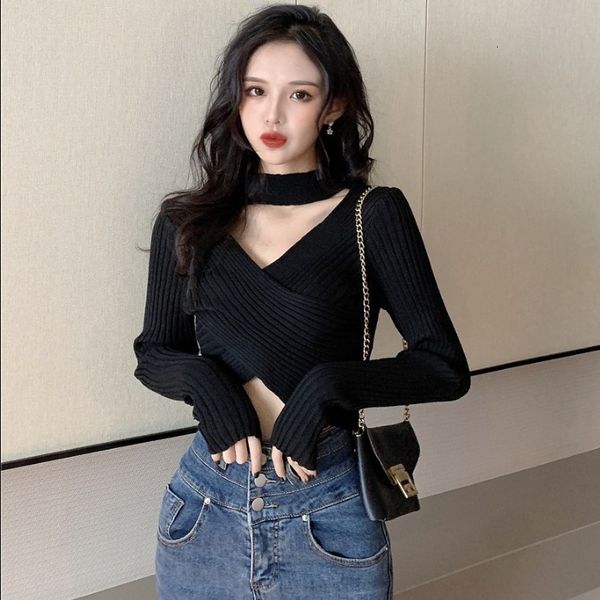 fall 2020 new versatile neck hanging v-neck cross long sleeve slim short t-shirt fashion for women
fall 2020 new versatile neck hanging v-neck cross long sleeve slim short t-shirt fashion for women