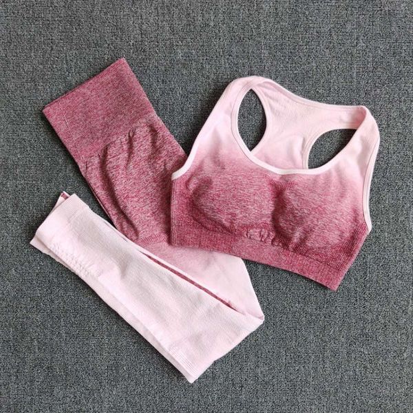 seamless yoga bra and tights women's gym exercise suit stretch breathable sportswear, Gray
seamless yoga bra and tights women's gym exercise suit stretch breathable sportswear, Gray