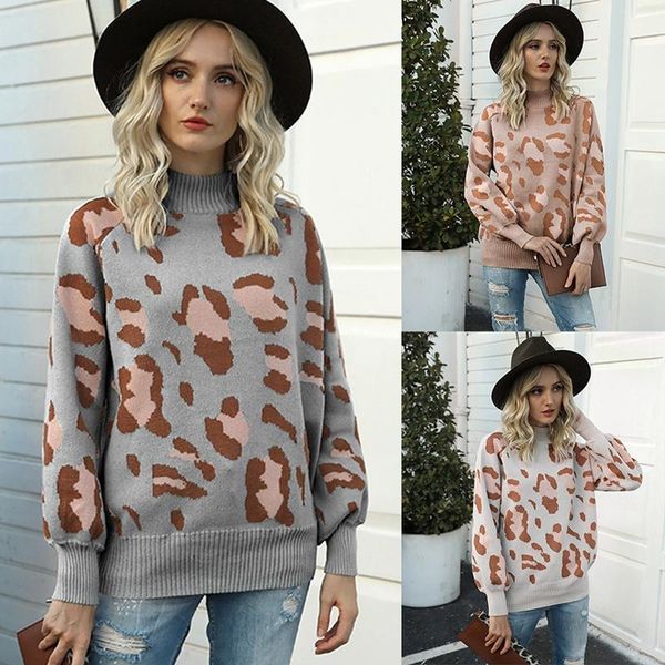 women's sweaters women turtleneck leopard knitted sweater animal print winter casual oversized pullovers, White;black
women's sweaters women turtleneck leopard knitted sweater animal print winter casual oversized pullovers, White;black
