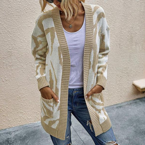 women autumn winter open front pockets long cardigan knitted warm sweater coat, White
women autumn winter open front pockets long cardigan knitted warm sweater coat, White