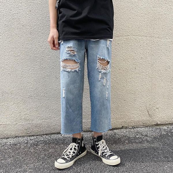 men's jeans summer ripped men's fashion retro casual hole men streetwear loose hip-hop straight denim pants mens -5xl1, Blue
men's jeans summer ripped men's fashion retro casual hole men streetwear loose hip-hop straight denim pants mens -5xl1, Blue
