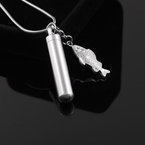 blank cylinder with small fish ashes pendant locket stainless steel cremation jewelry for ashes urn necklace wholesale price, Silver
blank cylinder with small fish ashes pendant locket stainless steel cremation jewelry for ashes urn necklace wholesale price, Silver