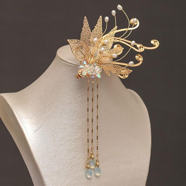 gold color metal flower leaf hairpins clips long tassel ancient chinese hairgrips bride noiva wedding hair accessories forseven, Golden;silver
gold color metal flower leaf hairpins clips long tassel ancient chinese hairgrips bride noiva wedding hair accessories forseven, Golden;silver