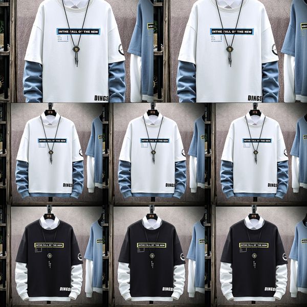 new autumn 2020 korean fake two piece crew sweater sweatshirt neck long sleeve sweater men's loose fashion casual sweatshirt men's, Black
new autumn 2020 korean fake two piece crew sweater sweatshirt neck long sleeve sweater men's loose fashion casual sweatshirt men's, Black