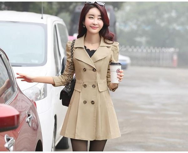 women's trench coats spring autumn for women slim wild medium length female windbreaker coat double-breasted casual style548, Tan;black
women's trench coats spring autumn for women slim wild medium length female windbreaker coat double-breasted casual style548, Tan;black