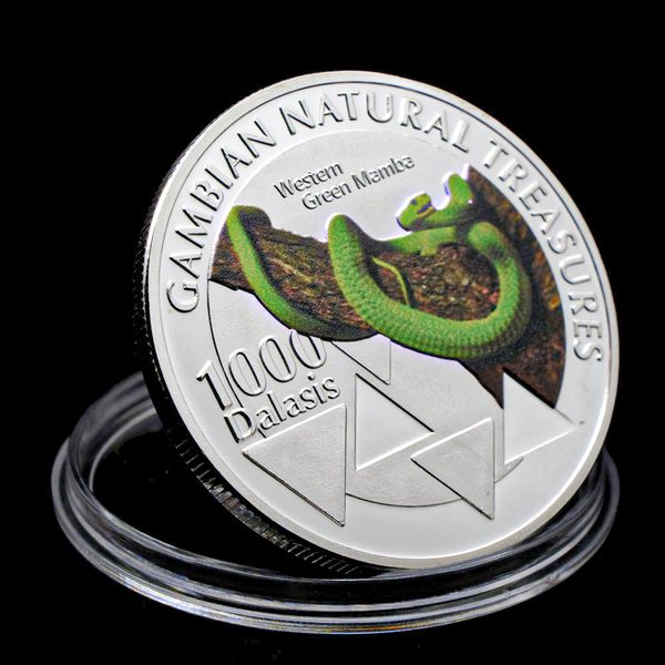 10pcs non magnetic craft silver plated gambian natural treasumres african westem green mamba snake medal souvenirs coin animal collectible c
10pcs non magnetic craft silver plated gambian natural treasumres african westem green mamba snake medal souvenirs coin animal collectible c