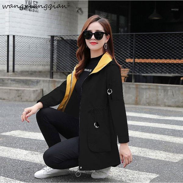 2020 popular windbreaker female long section spring and autumn new korean version of the casual large size thin coat1, Tan;black
2020 popular windbreaker female long section spring and autumn new korean version of the casual large size thin coat1, Tan;black