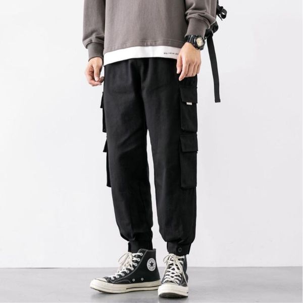 2020 autumn casual small foot tooling men's pants side pockets hip hop streetwear joggers male trousers1, Black
2020 autumn casual small foot tooling men's pants side pockets hip hop streetwear joggers male trousers1, Black