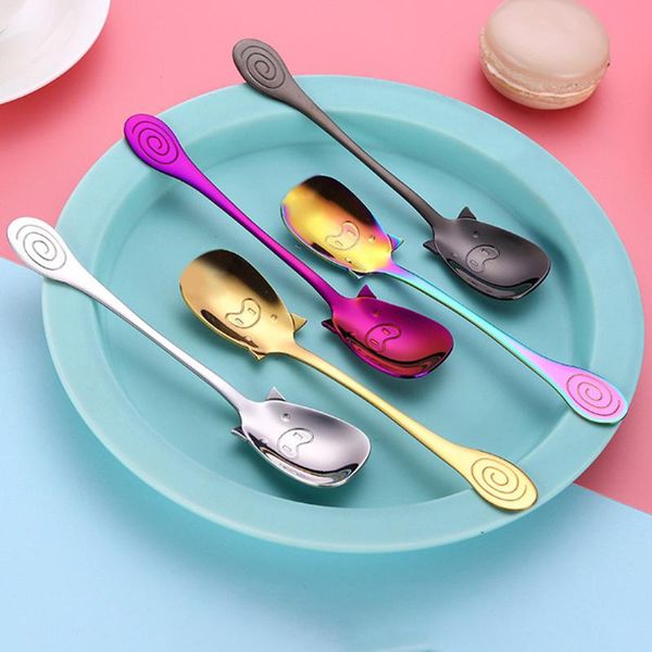 1pcs mini spoon stainless steel cutlery unique pig shape rainbow dessert spoon gold spoons small coffee metal scoop
1pcs mini spoon stainless steel cutlery unique pig shape rainbow dessert spoon gold spoons small coffee metal scoop