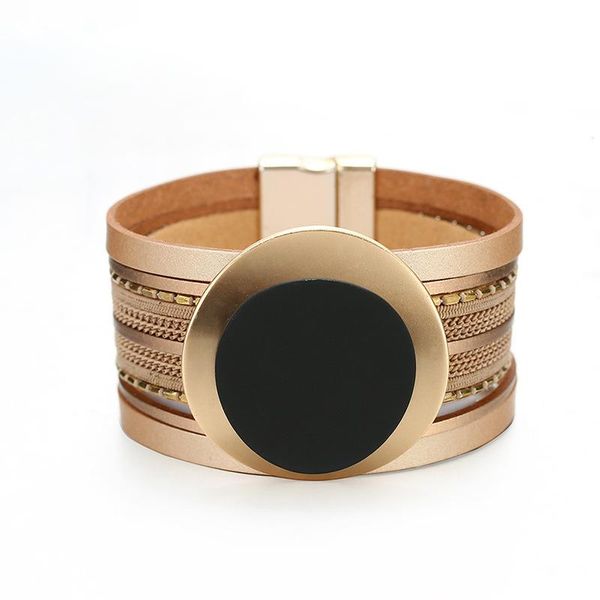 tennis kirykle boho leather bracelet for women 2021 circle matte metal board charm wide female jewelry, Golden;silver
tennis kirykle boho leather bracelet for women 2021 circle matte metal board charm wide female jewelry, Golden;silver