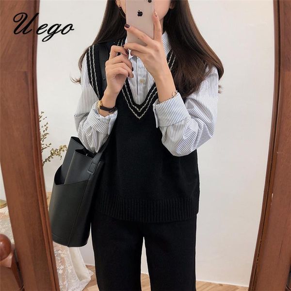 uego v-neck japan college style sweet girl's chic outwear vest sweater women autumn winter spring short casual pullover sweater, White;black
uego v-neck japan college style sweet girl's chic outwear vest sweater women autumn winter spring short casual pullover sweater, White;black