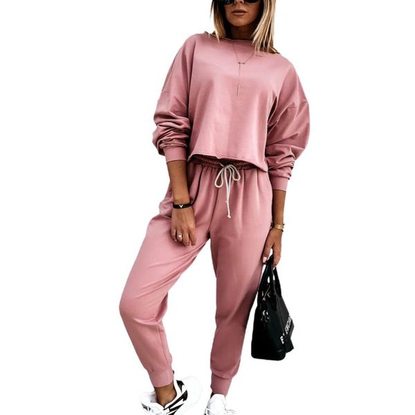 women's tracksuits 2021 autumn fashion ladies leisure sports long-sleeved suit solid color drawstring trousers loose fitness clothes fo, Gray
women's tracksuits 2021 autumn fashion ladies leisure sports long-sleeved suit solid color drawstring trousers loose fitness clothes fo, Gray