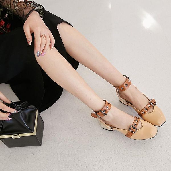 pqecfs big size 32-48 summer women solid cover heel med heel square sandals 2 colors, Black
pqecfs big size 32-48 summer women solid cover heel med heel square sandals 2 colors, Black