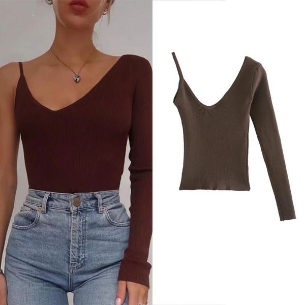 women spring autumn one shoulder crop ladies long sleeve side drawstring slim fit knit summer female solid color top, White;black
women spring autumn one shoulder crop ladies long sleeve side drawstring slim fit knit summer female solid color top, White;black