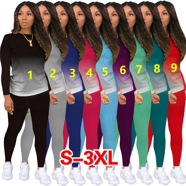 plus size women tracksuit gradient color round collar long sleeve t shirts pants leggings casual two piece outfit sports suits f92914, Gray
plus size women tracksuit gradient color round collar long sleeve t shirts pants leggings casual two piece outfit sports suits f92914, Gray