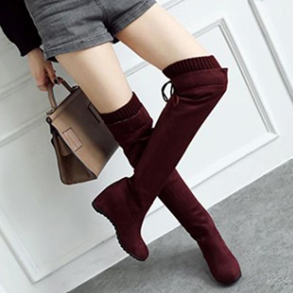 women fashion thigh high women's boot 2020 woman casual wedge suede comfort over the knee ladies lace up dropshipping, Black
women fashion thigh high women's boot 2020 woman casual wedge suede comfort over the knee ladies lace up dropshipping, Black