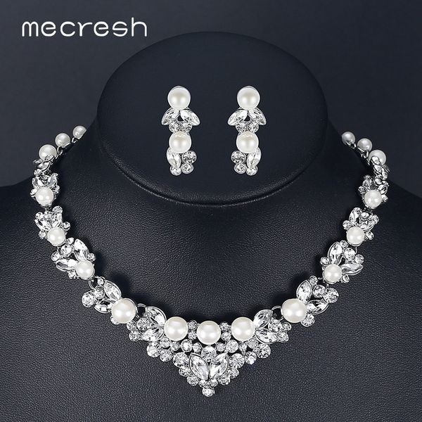 mecresh elegant simulated pearl bridal jewelry sets leaf crystal necklaces earrings sets wedding jewelry tl280 200923, Silver
mecresh elegant simulated pearl bridal jewelry sets leaf crystal necklaces earrings sets wedding jewelry tl280 200923, Silver