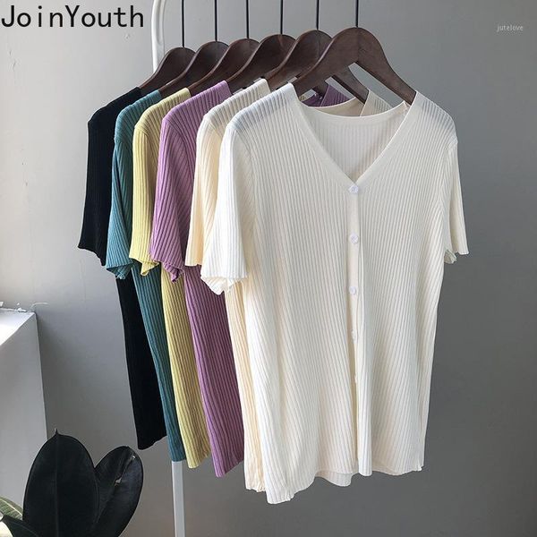 joinyouth v neck cardigans thin solid all match sweaters women ice silk knitted summer single breasted chaqueta mujer j9271, White
joinyouth v neck cardigans thin solid all match sweaters women ice silk knitted summer single breasted chaqueta mujer j9271, White
