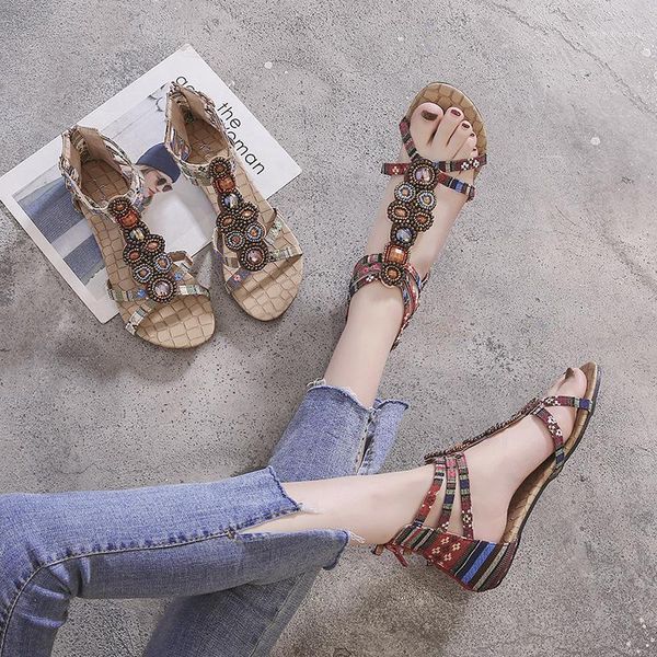 sandals 2021 summer women's fashion casual wild beaded national wind bohemian shoes mixed colors cover heel1, Black
sandals 2021 summer women's fashion casual wild beaded national wind bohemian shoes mixed colors cover heel1, Black