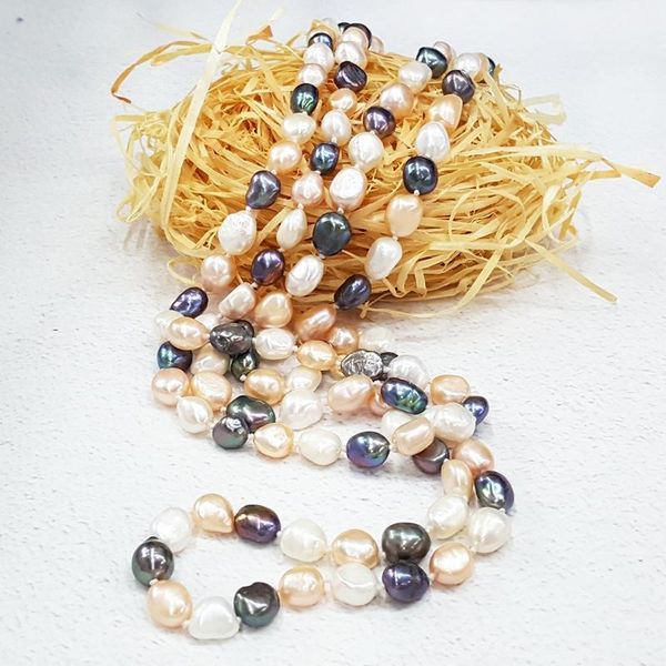chains lii ji multi color real freshwater pearl 7-8mm about 120cm long elegance necklace for women jewelry wedding partynice gift, Silver
chains lii ji multi color real freshwater pearl 7-8mm about 120cm long elegance necklace for women jewelry wedding partynice gift, Silver