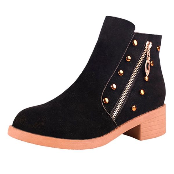 fashion women's mid heel round-toe shoes side zipper non-slip short tube boots british style new arrival 2020, Black
fashion women's mid heel round-toe shoes side zipper non-slip short tube boots british style new arrival 2020, Black