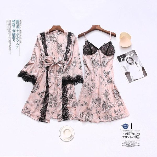 women's sleepwear women robe spring nighty&robe set casual soft nightwear silky bathrobe print intimate lace sleep homewear, Black;red
women's sleepwear women robe spring nighty&robe set casual soft nightwear silky bathrobe print intimate lace sleep homewear, Black;red